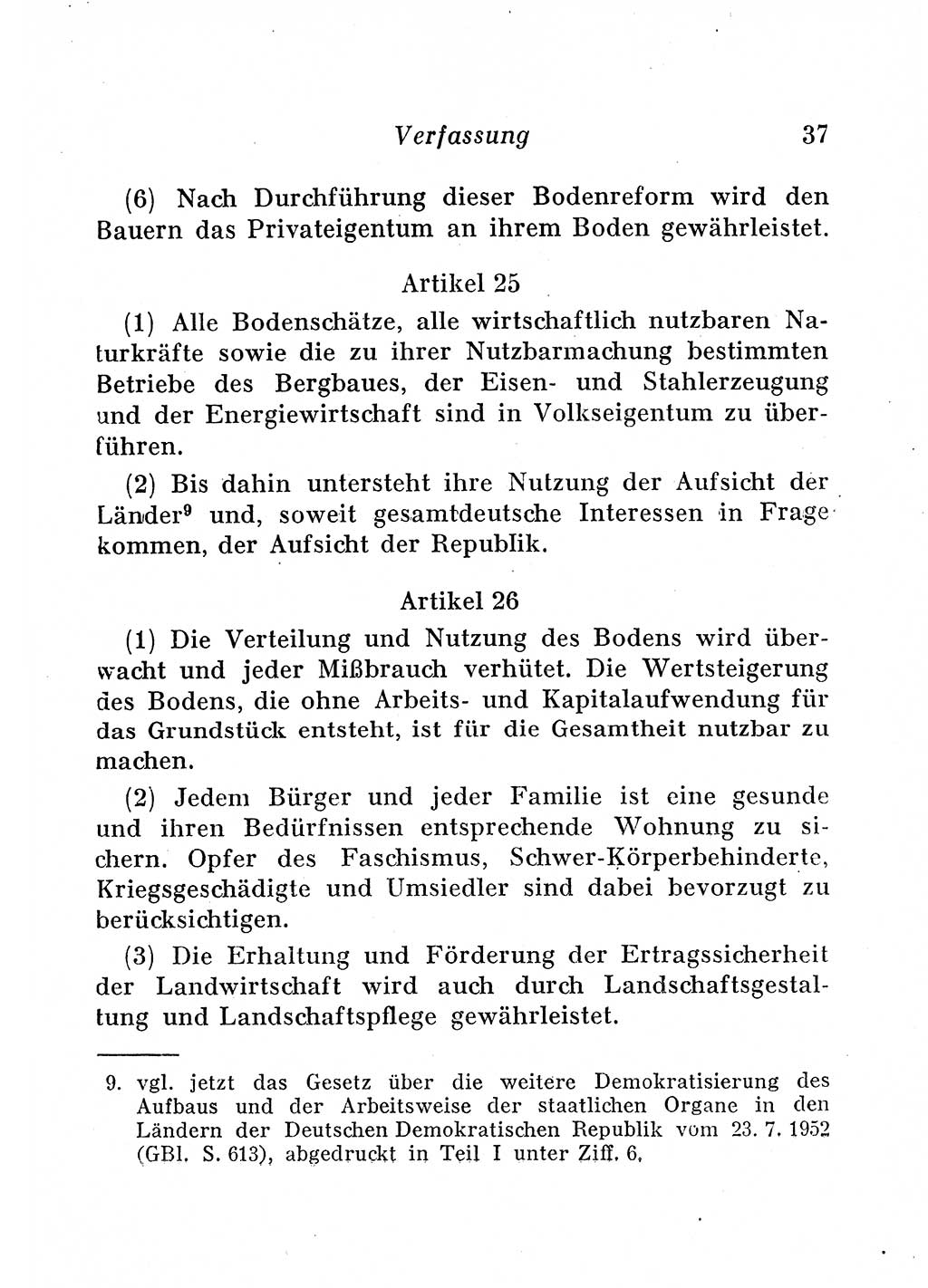 Staats- und verwaltungsrechtliche Gesetze der Deutschen Demokratischen Republik (DDR) 1958, Seite 37 (StVerwR Ges. DDR 1958, S. 37)