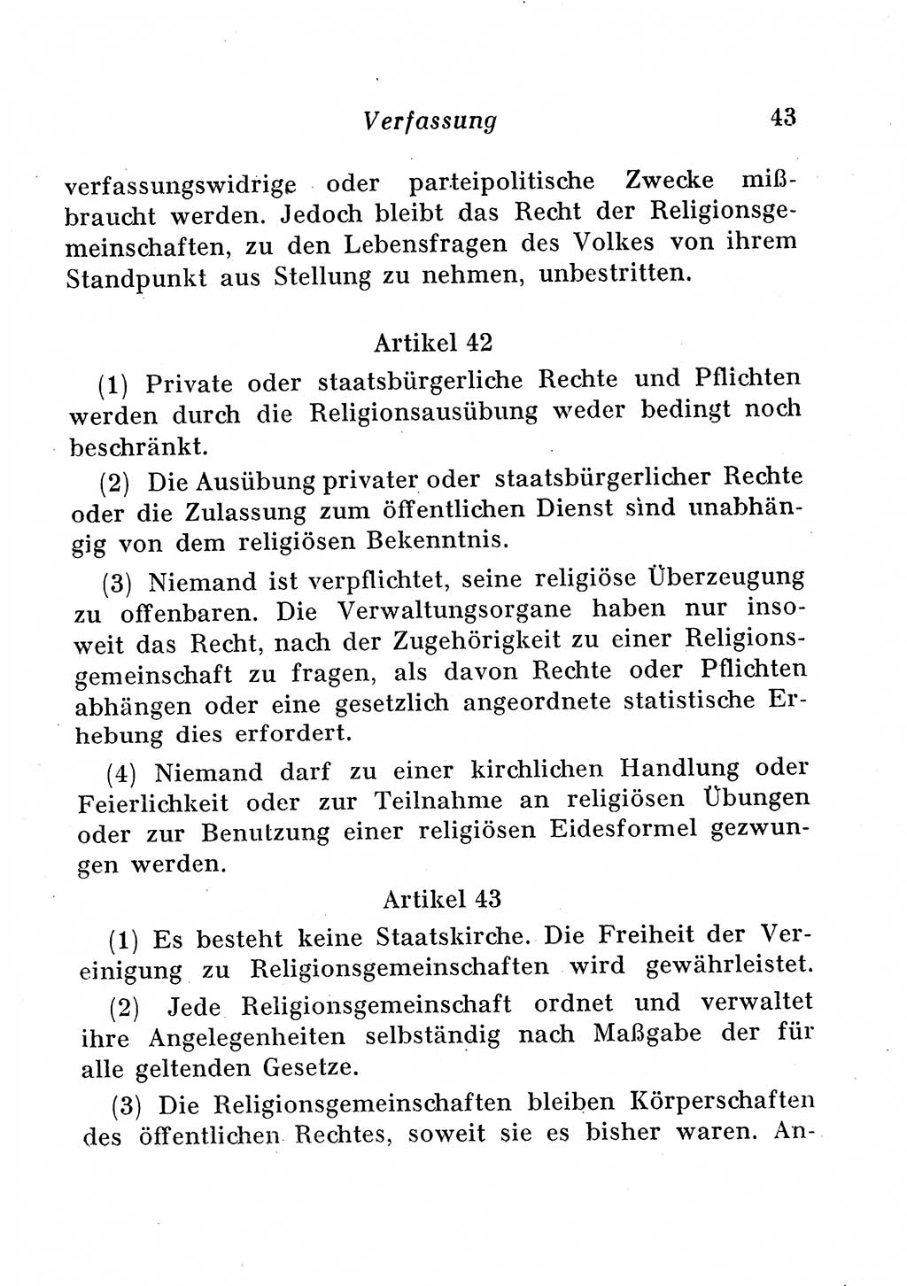 Staats- und verwaltungsrechtliche Gesetze der Deutschen Demokratischen Republik (DDR) 1958, Seite 43 (StVerwR Ges. DDR 1958, S. 43)