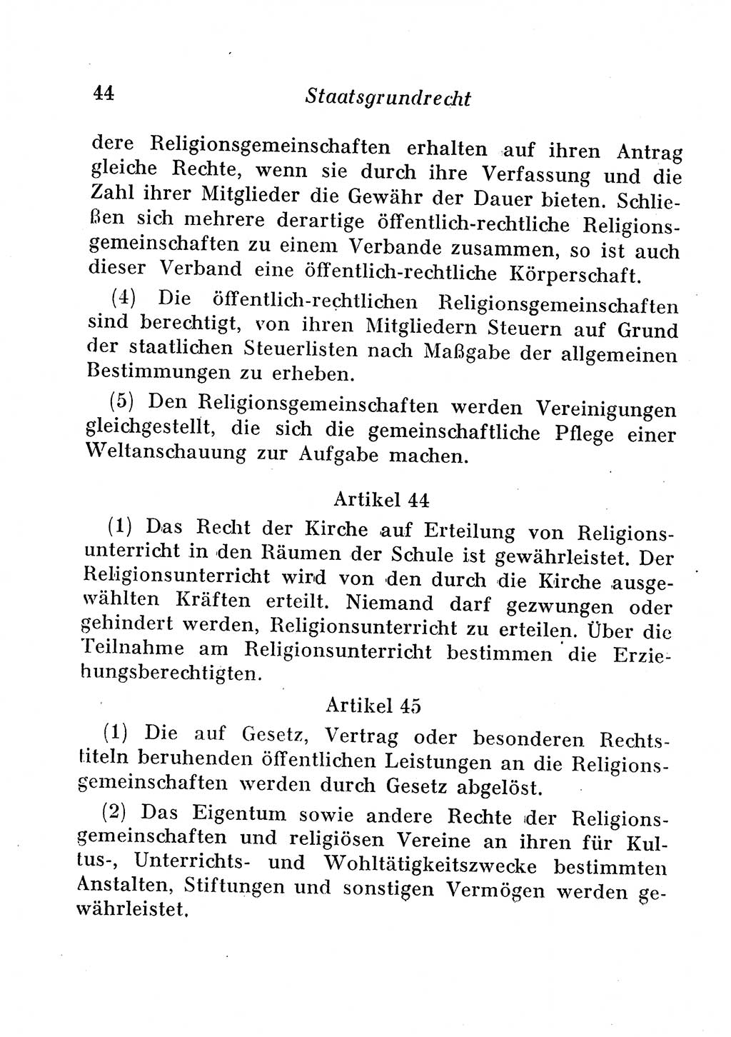 Staats- und verwaltungsrechtliche Gesetze der Deutschen Demokratischen Republik (DDR) 1958, Seite 44 (StVerwR Ges. DDR 1958, S. 44)