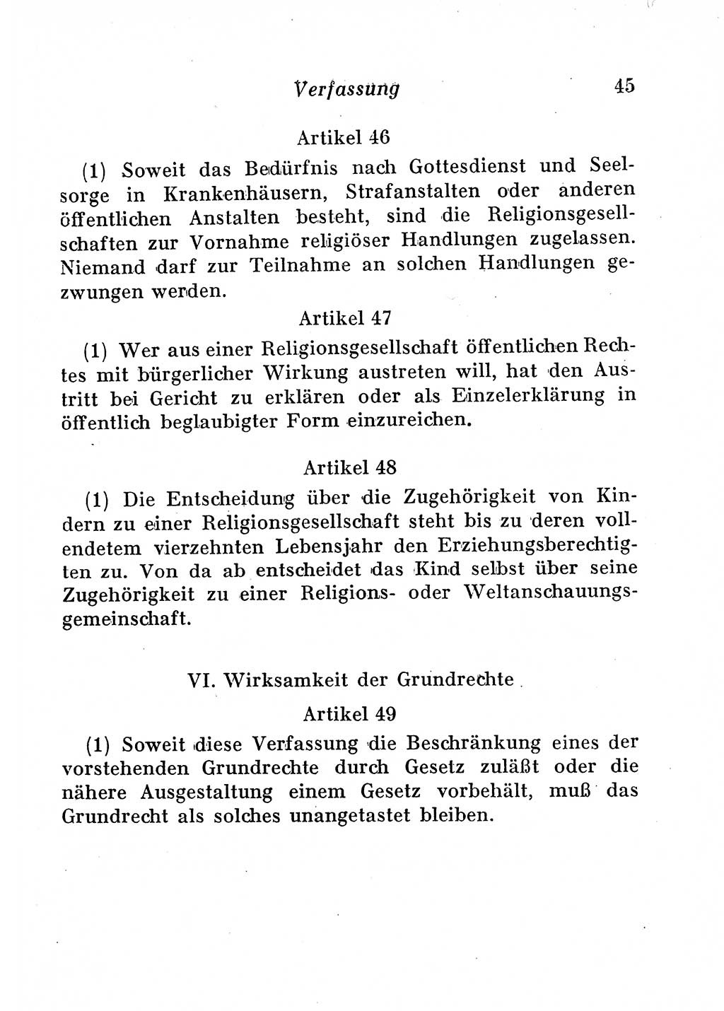Staats- und verwaltungsrechtliche Gesetze der Deutschen Demokratischen Republik (DDR) 1958, Seite 45 (StVerwR Ges. DDR 1958, S. 45)