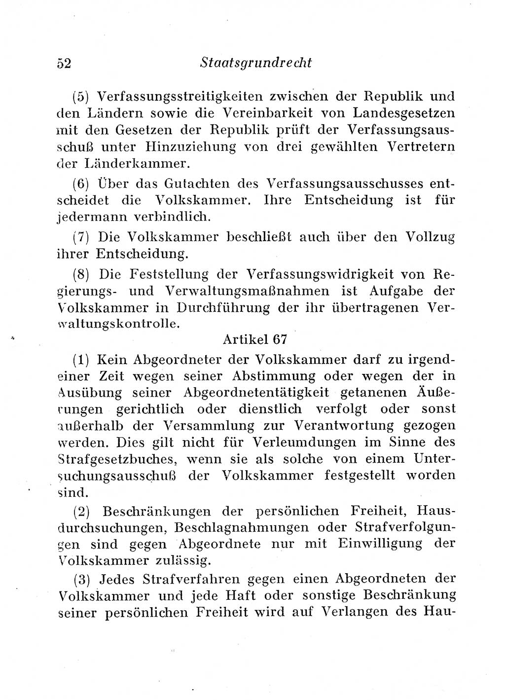 Staats- und verwaltungsrechtliche Gesetze der Deutschen Demokratischen Republik (DDR) 1958, Seite 52 (StVerwR Ges. DDR 1958, S. 52)