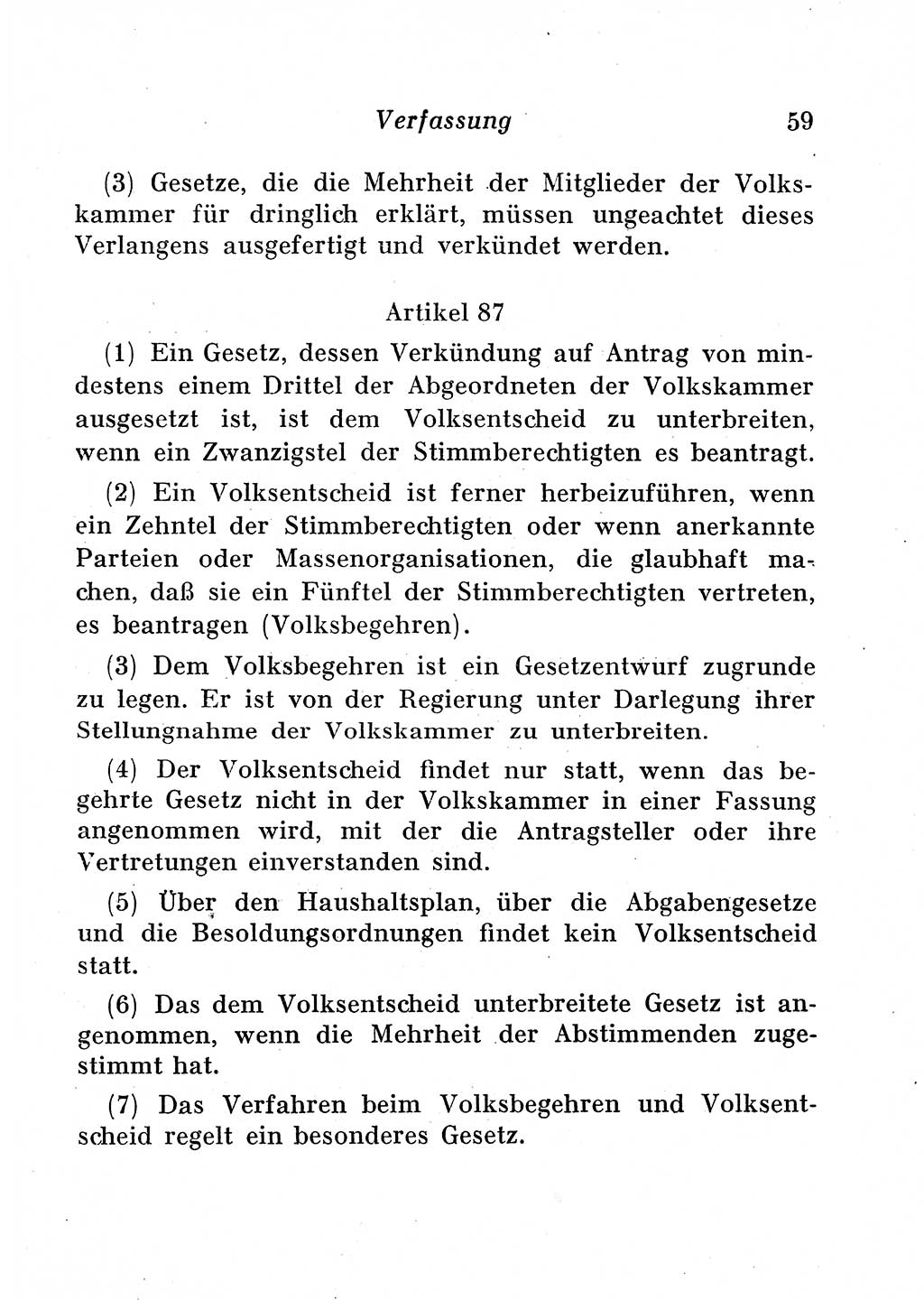 Staats- und verwaltungsrechtliche Gesetze der Deutschen Demokratischen Republik (DDR) 1958, Seite 59 (StVerwR Ges. DDR 1958, S. 59)