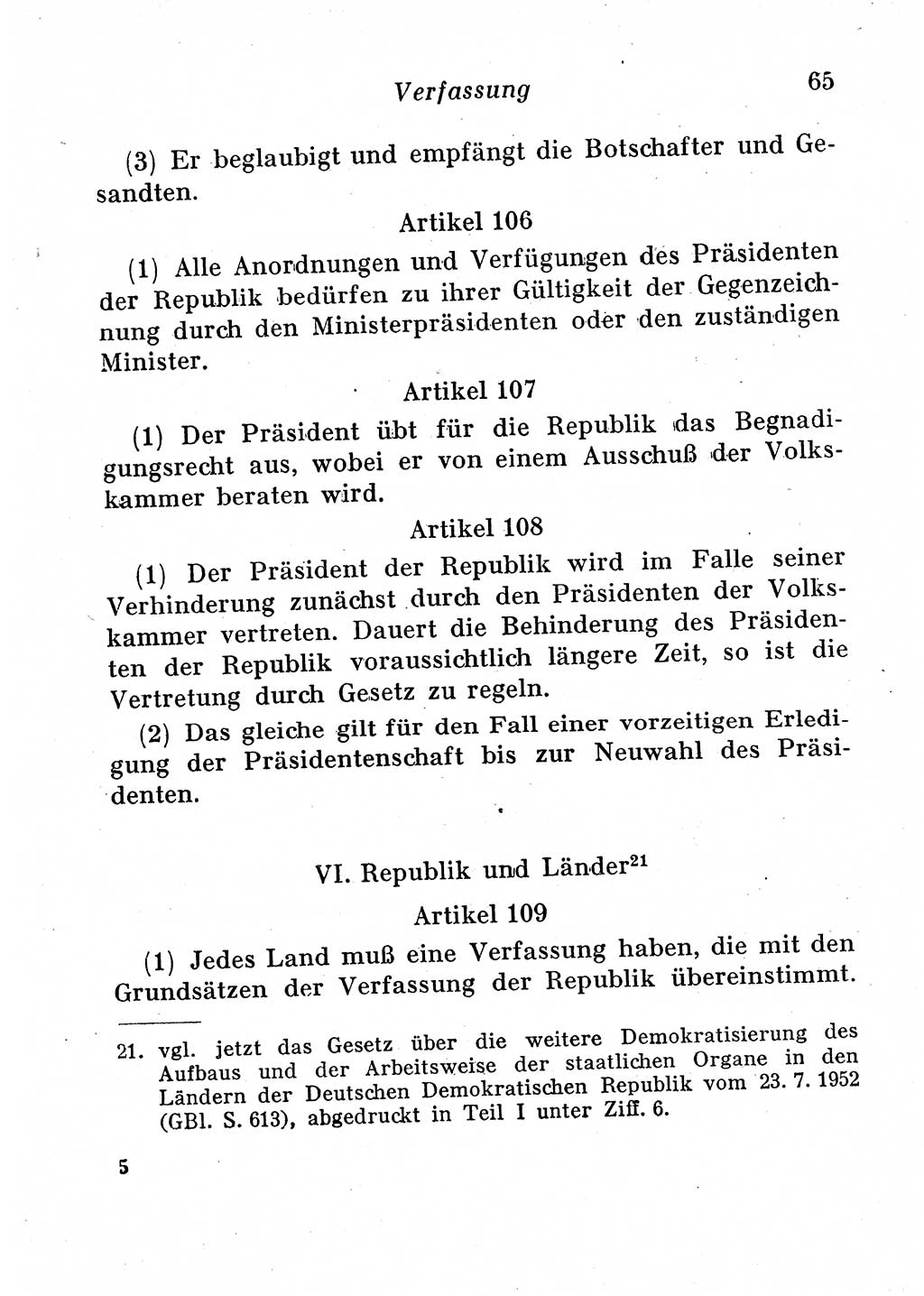 Staats- und verwaltungsrechtliche Gesetze der Deutschen Demokratischen Republik (DDR) 1958, Seite 65 (StVerwR Ges. DDR 1958, S. 65)