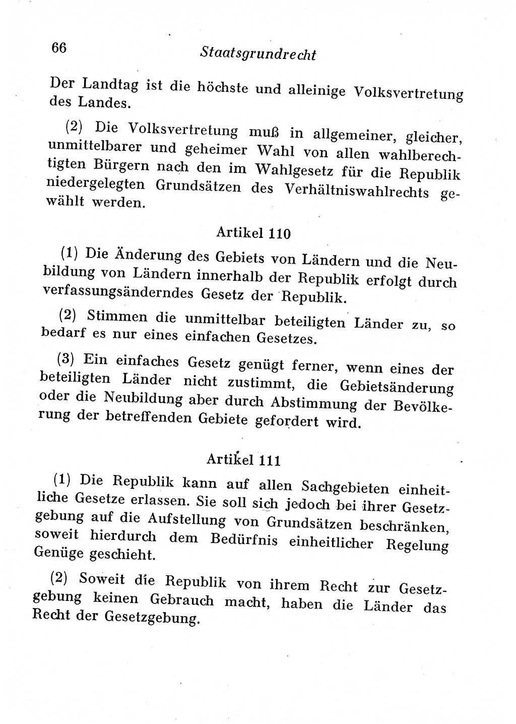 Staats- und verwaltungsrechtliche Gesetze der Deutschen Demokratischen Republik (DDR) 1958, Seite 66 (StVerwR Ges. DDR 1958, S. 66)