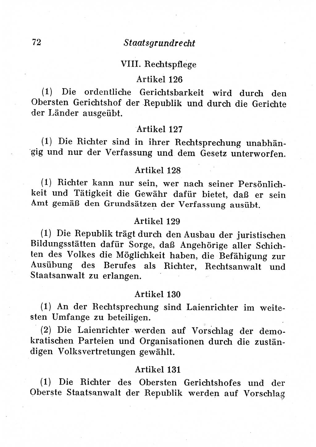 Staats- und verwaltungsrechtliche Gesetze der Deutschen Demokratischen Republik (DDR) 1958, Seite 72 (StVerwR Ges. DDR 1958, S. 72)