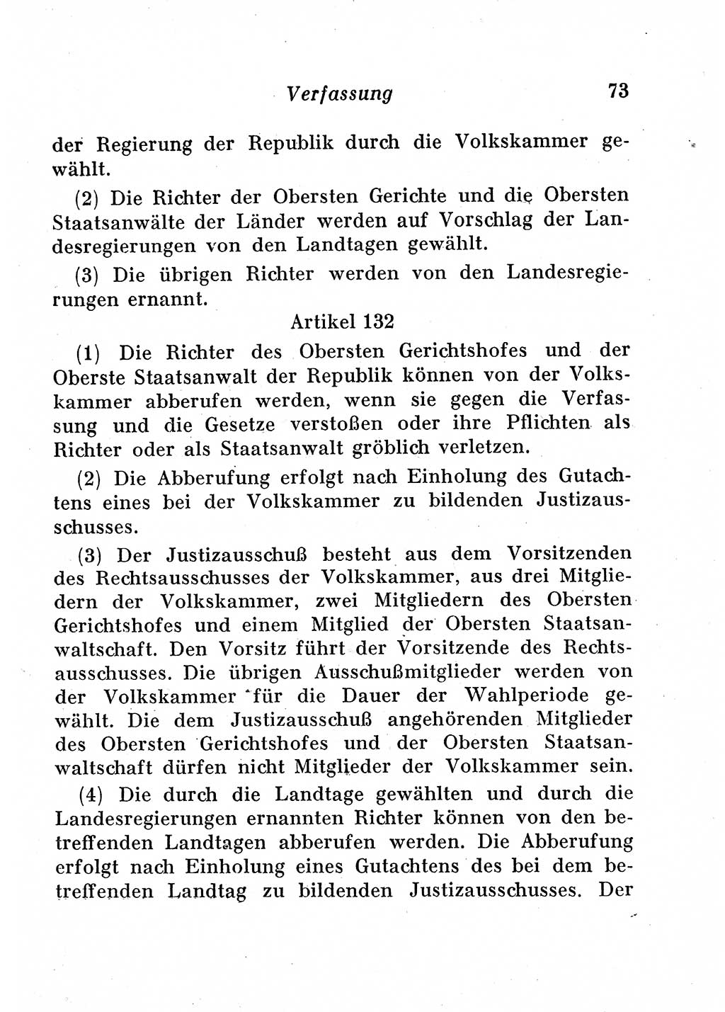Staats- und verwaltungsrechtliche Gesetze der Deutschen Demokratischen Republik (DDR) 1958, Seite 73 (StVerwR Ges. DDR 1958, S. 73)