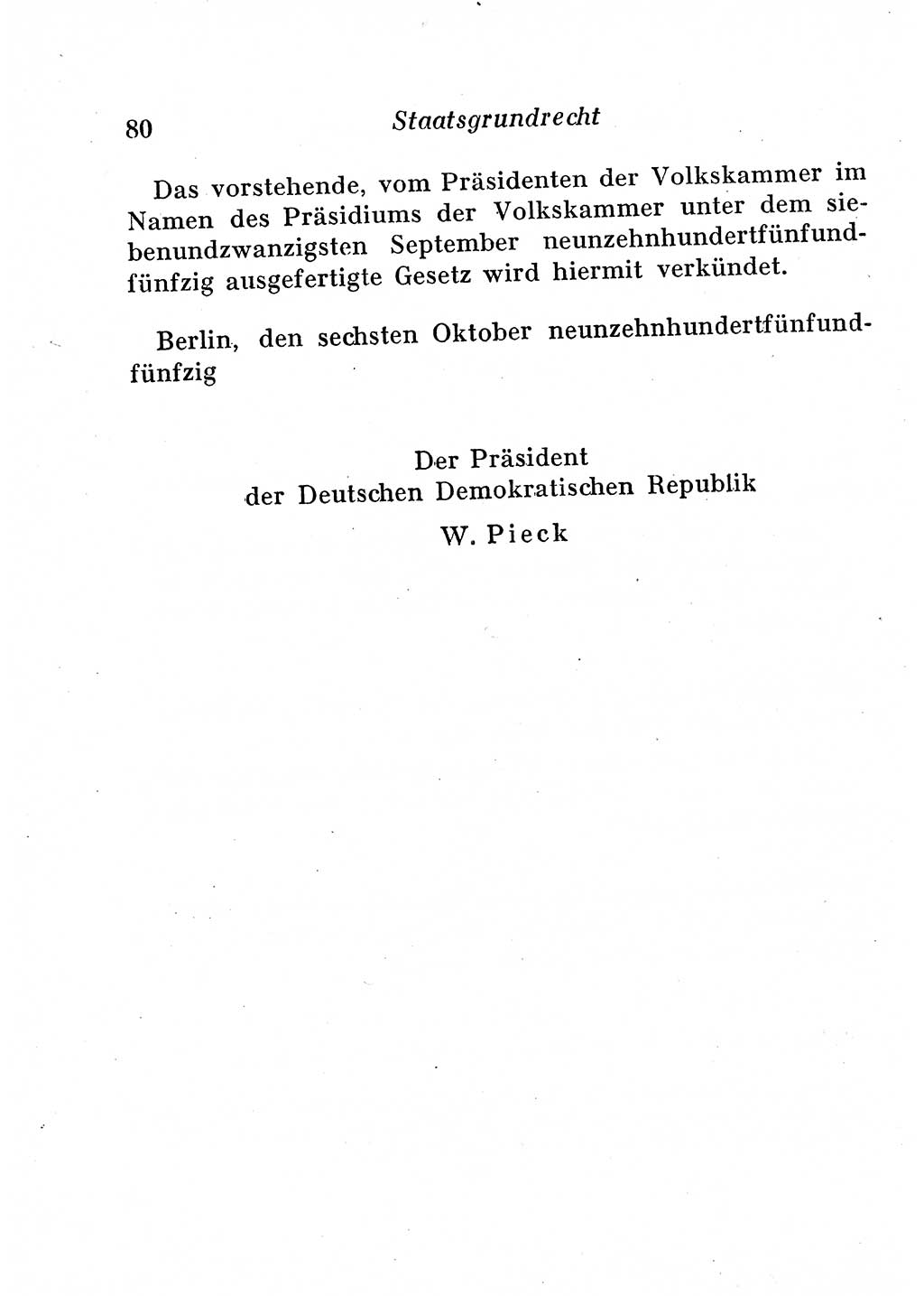 Staats- und verwaltungsrechtliche Gesetze der Deutschen Demokratischen Republik (DDR) 1958, Seite 80 (StVerwR Ges. DDR 1958, S. 80)