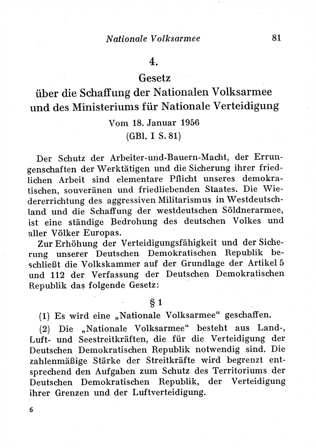 Staats- und verwaltungsrechtliche Gesetze der Deutschen Demokratischen Republik (DDR) 1958, Seite 81 (StVerwR Ges. DDR 1958, S. 81)