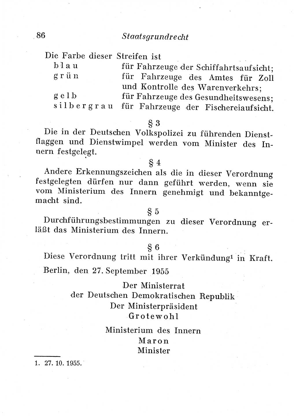 Staats- und verwaltungsrechtliche Gesetze der Deutschen Demokratischen Republik (DDR) 1958, Seite 86 (StVerwR Ges. DDR 1958, S. 86)