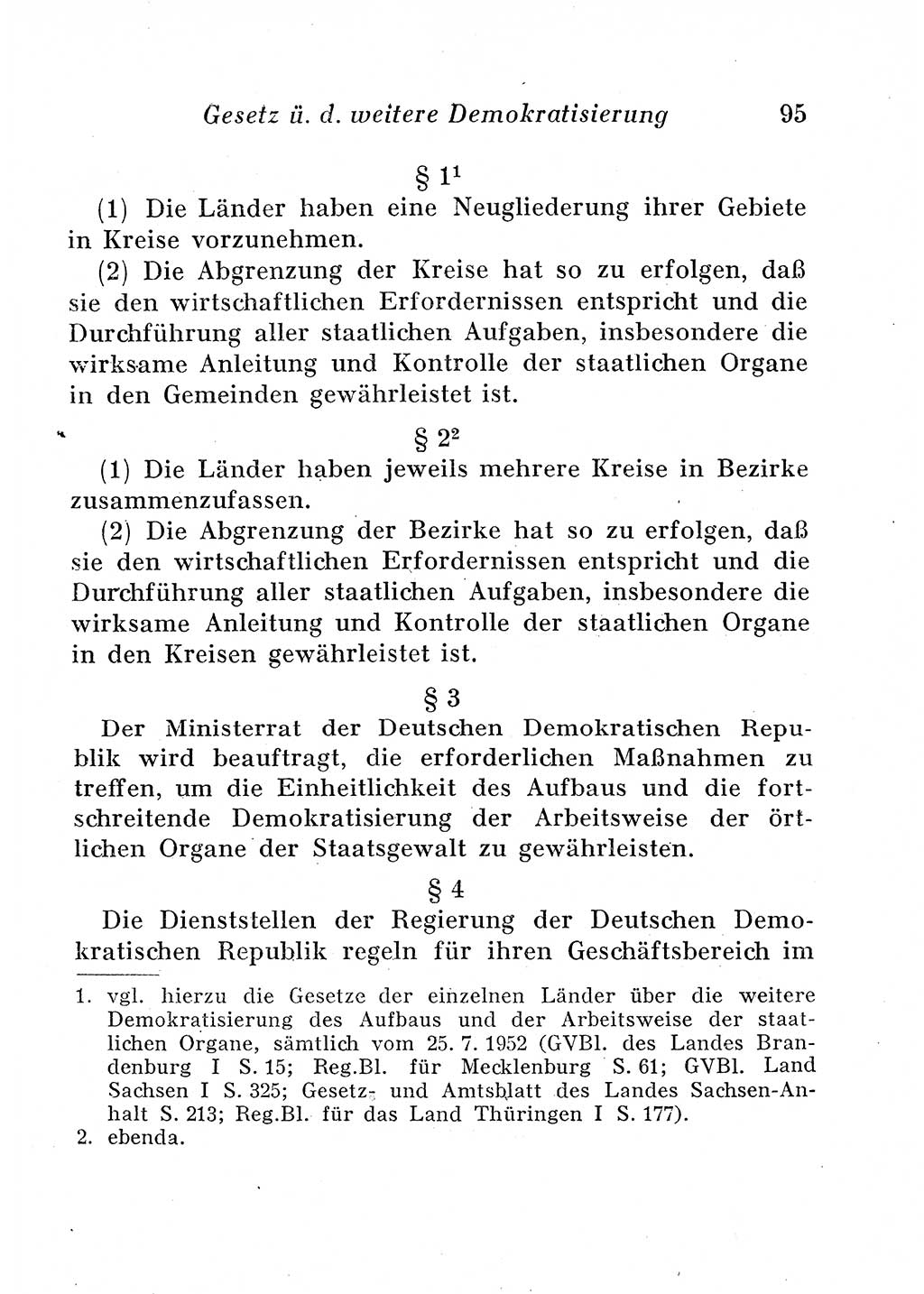 Staats- und verwaltungsrechtliche Gesetze der Deutschen Demokratischen Republik (DDR) 1958, Seite 95 (StVerwR Ges. DDR 1958, S. 95)