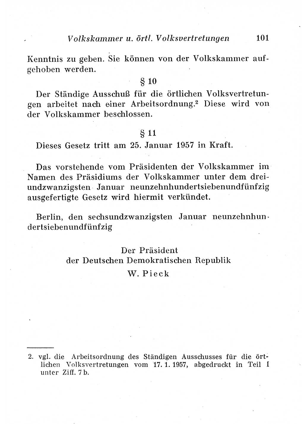 Staats- und verwaltungsrechtliche Gesetze der Deutschen Demokratischen Republik (DDR) 1958, Seite 101 (StVerwR Ges. DDR 1958, S. 101)