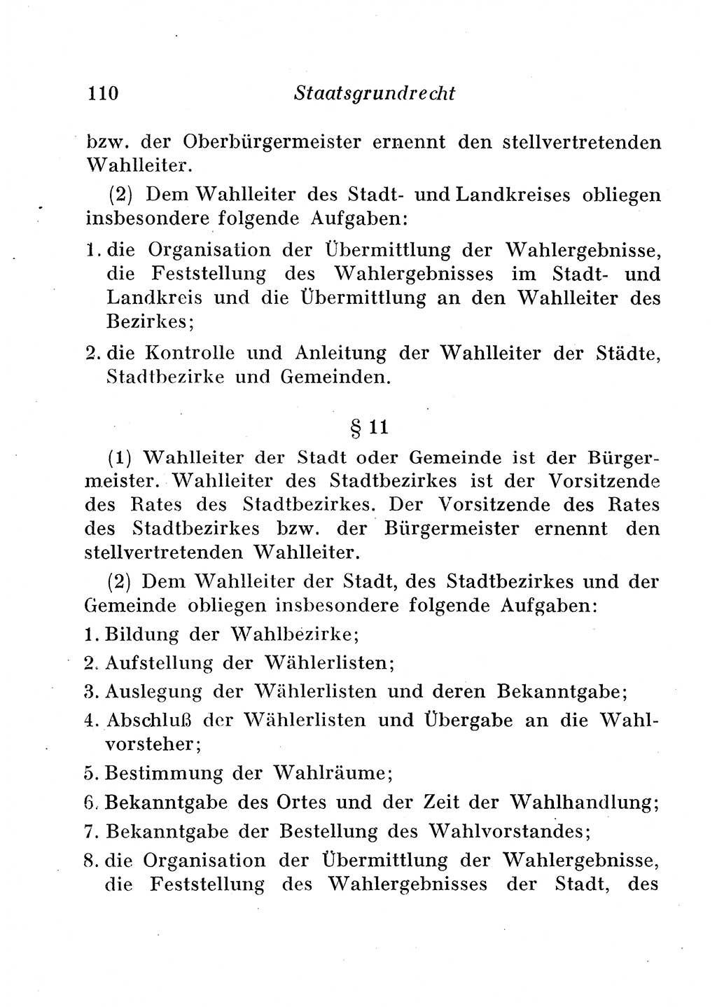 Staats- und verwaltungsrechtliche Gesetze der Deutschen Demokratischen Republik (DDR) 1958, Seite 110 (StVerwR Ges. DDR 1958, S. 110)