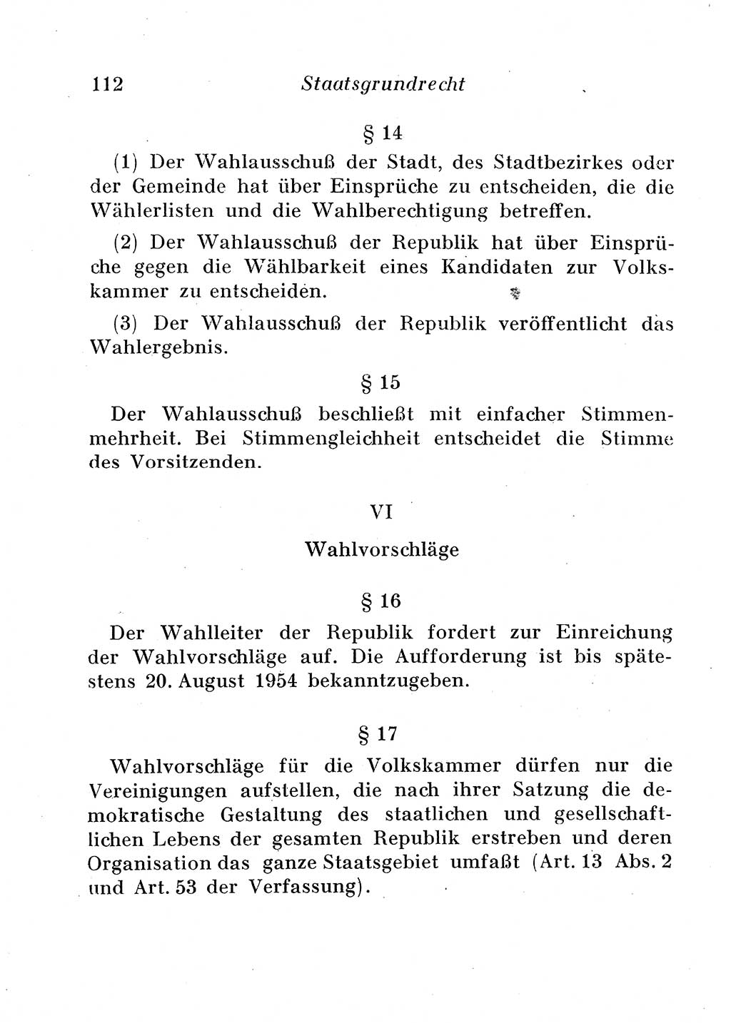 Staats- und verwaltungsrechtliche Gesetze der Deutschen Demokratischen Republik (DDR) 1958, Seite 112 (StVerwR Ges. DDR 1958, S. 112)