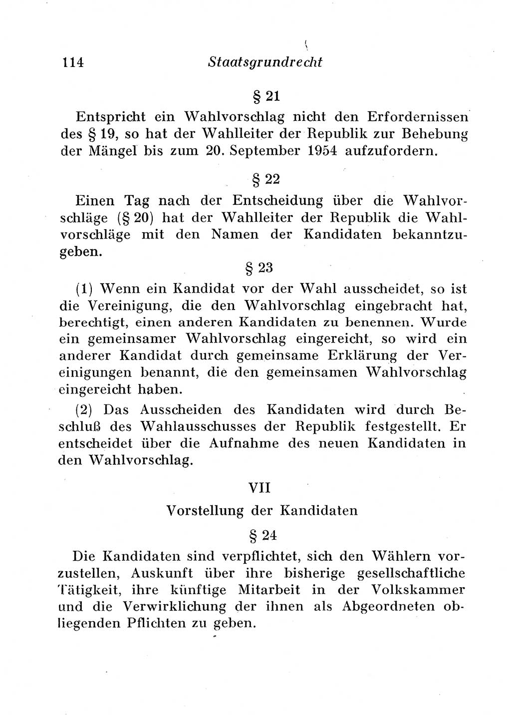 Staats- und verwaltungsrechtliche Gesetze der Deutschen Demokratischen Republik (DDR) 1958, Seite 114 (StVerwR Ges. DDR 1958, S. 114)