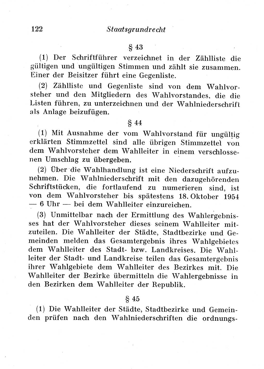 Staats- und verwaltungsrechtliche Gesetze der Deutschen Demokratischen Republik (DDR) 1958, Seite 122 (StVerwR Ges. DDR 1958, S. 122)