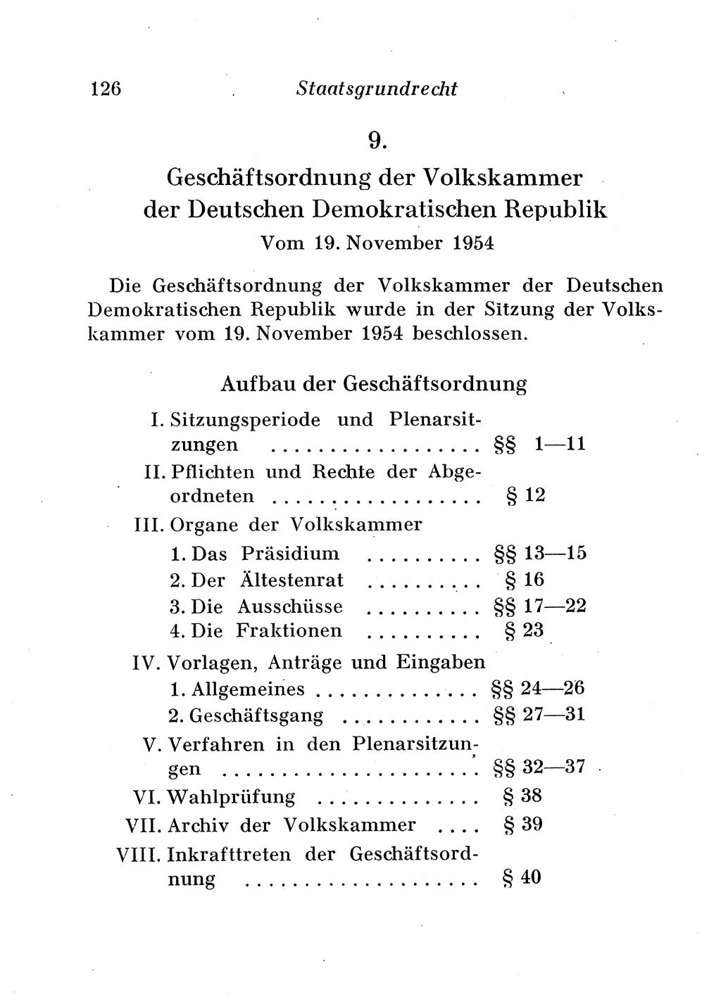 Staats- und verwaltungsrechtliche Gesetze der Deutschen Demokratischen Republik (DDR) 1958, Seite 126 (StVerwR Ges. DDR 1958, S. 126)