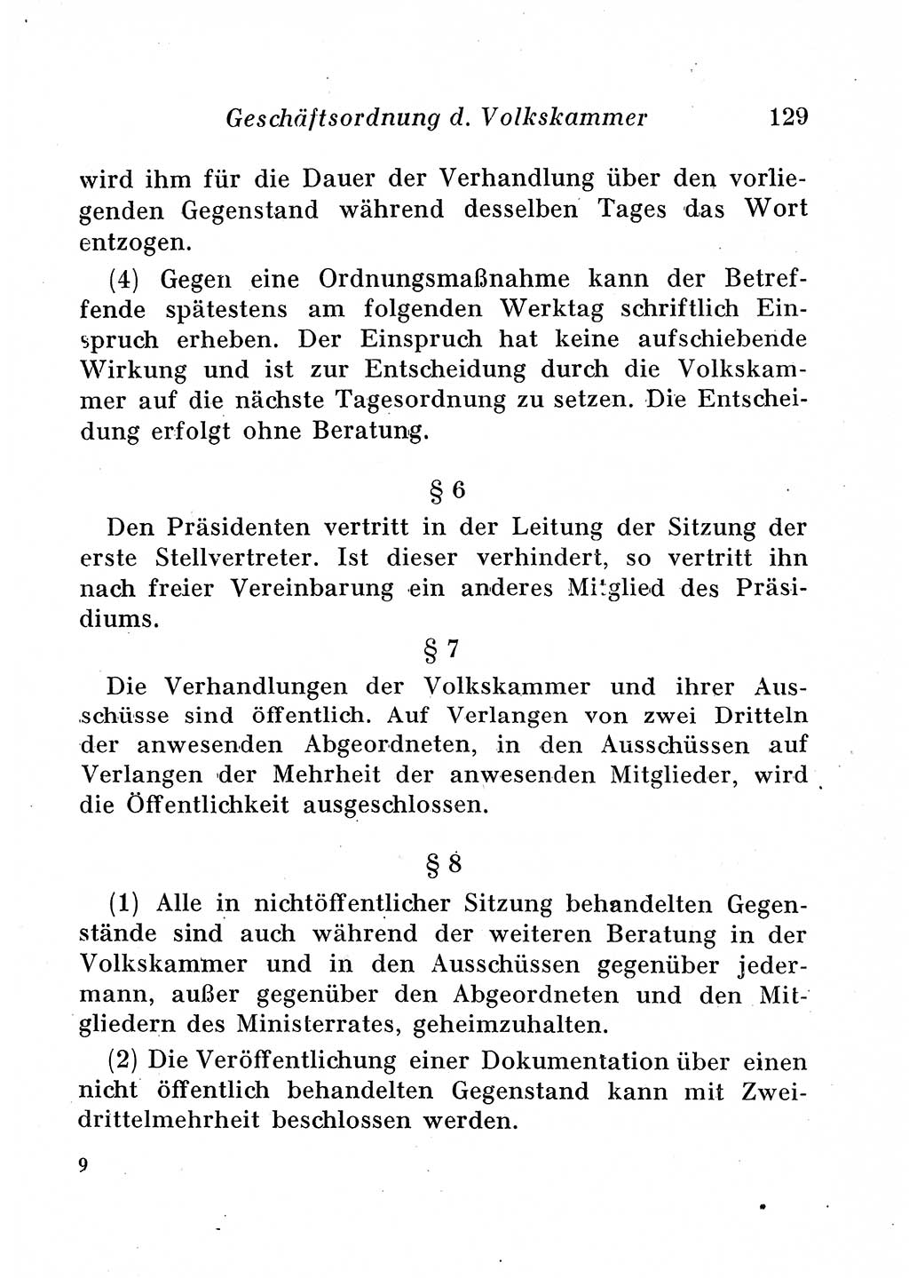 Staats- und verwaltungsrechtliche Gesetze der Deutschen Demokratischen Republik (DDR) 1958, Seite 129 (StVerwR Ges. DDR 1958, S. 129)