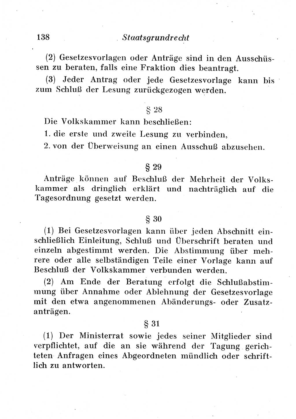 Staats- und verwaltungsrechtliche Gesetze der Deutschen Demokratischen Republik (DDR) 1958, Seite 138 (StVerwR Ges. DDR 1958, S. 138)