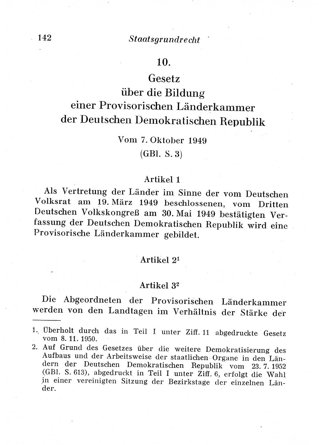 Staats- und verwaltungsrechtliche Gesetze der Deutschen Demokratischen Republik (DDR) 1958, Seite 142 (StVerwR Ges. DDR 1958, S. 142)
