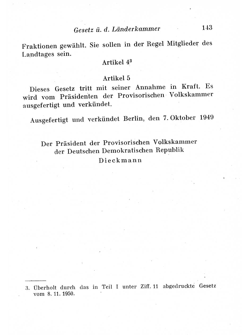 Staats- und verwaltungsrechtliche Gesetze der Deutschen Demokratischen Republik (DDR) 1958, Seite 143 (StVerwR Ges. DDR 1958, S. 143)