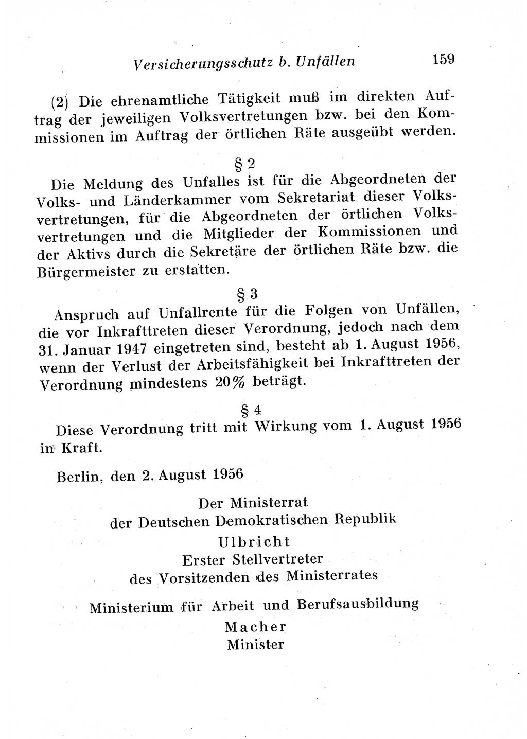 Staats- und verwaltungsrechtliche Gesetze der Deutschen Demokratischen Republik (DDR) 1958, Seite 159 (StVerwR Ges. DDR 1958, S. 159)