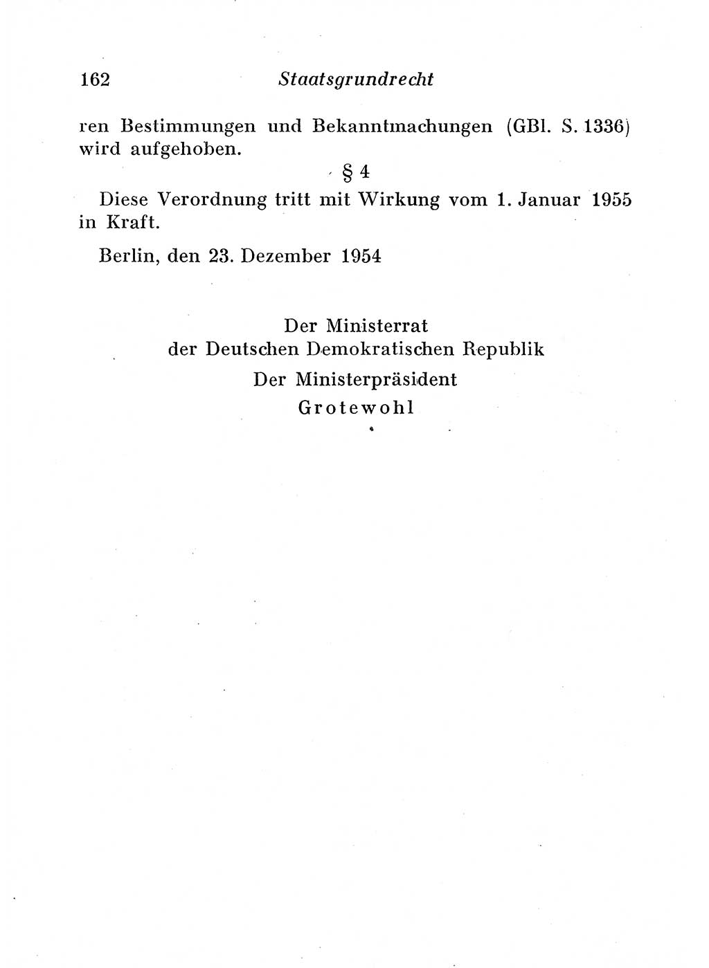 Staats- und verwaltungsrechtliche Gesetze der Deutschen Demokratischen Republik (DDR) 1958, Seite 162 (StVerwR Ges. DDR 1958, S. 162)