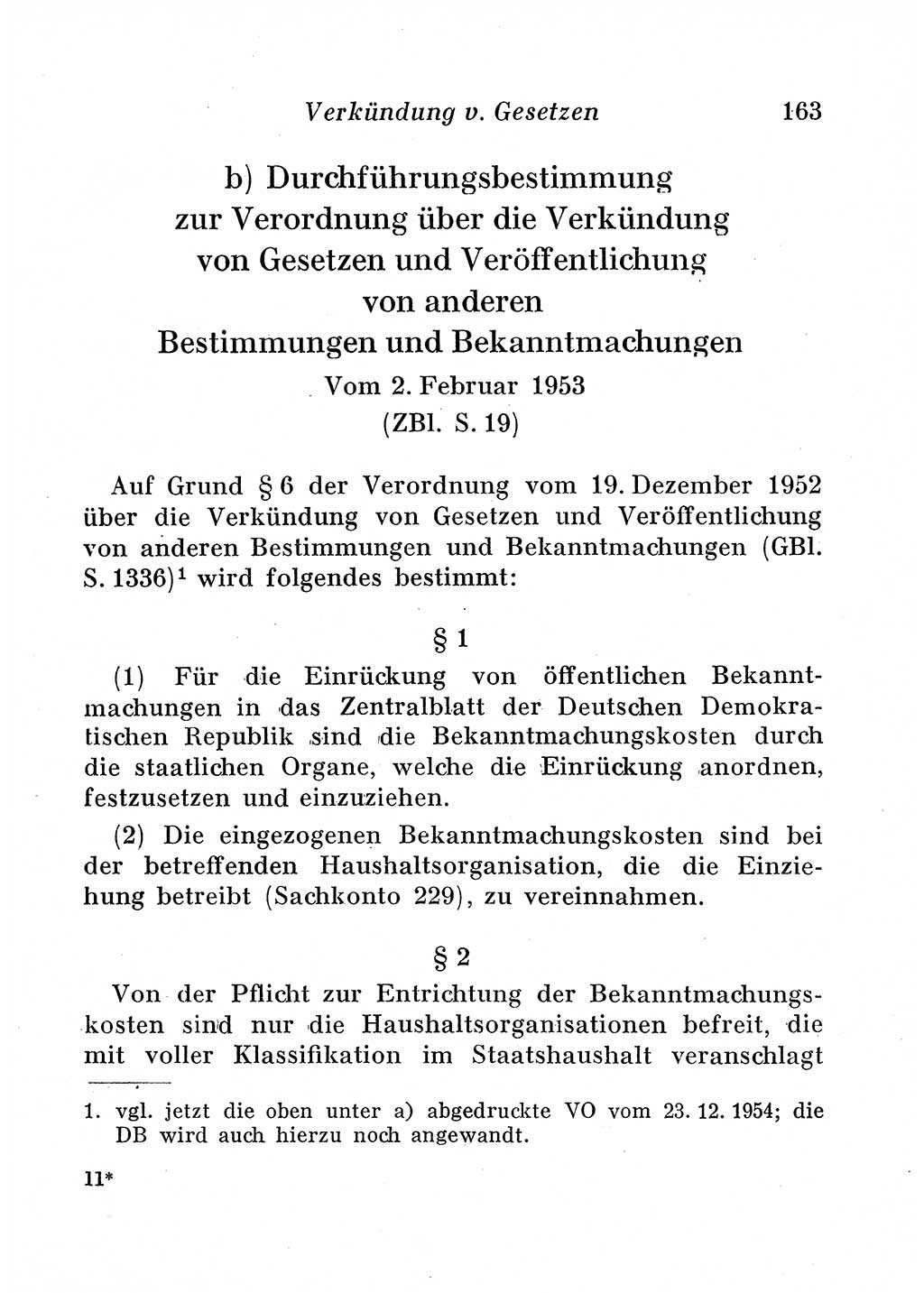 Staats- und verwaltungsrechtliche Gesetze der Deutschen Demokratischen Republik (DDR) 1958, Seite 163 (StVerwR Ges. DDR 1958, S. 163)