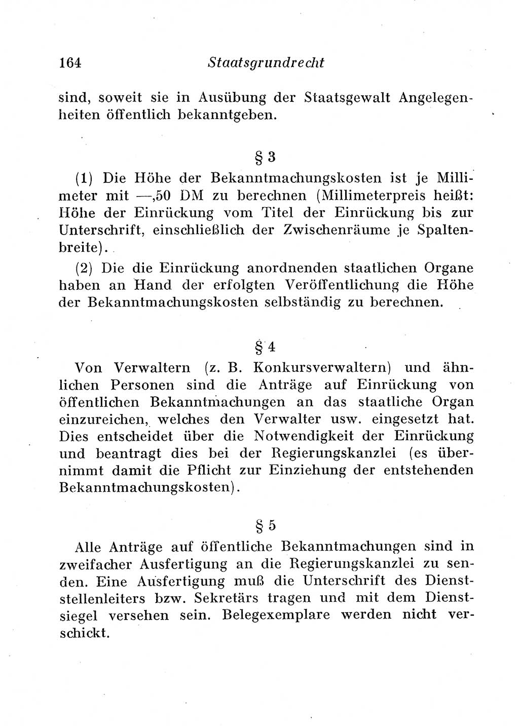 Staats- und verwaltungsrechtliche Gesetze der Deutschen Demokratischen Republik (DDR) 1958, Seite 164 (StVerwR Ges. DDR 1958, S. 164)