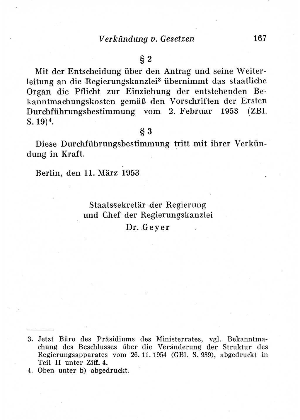 Staats- und verwaltungsrechtliche Gesetze der Deutschen Demokratischen Republik (DDR) 1958, Seite 167 (StVerwR Ges. DDR 1958, S. 167)