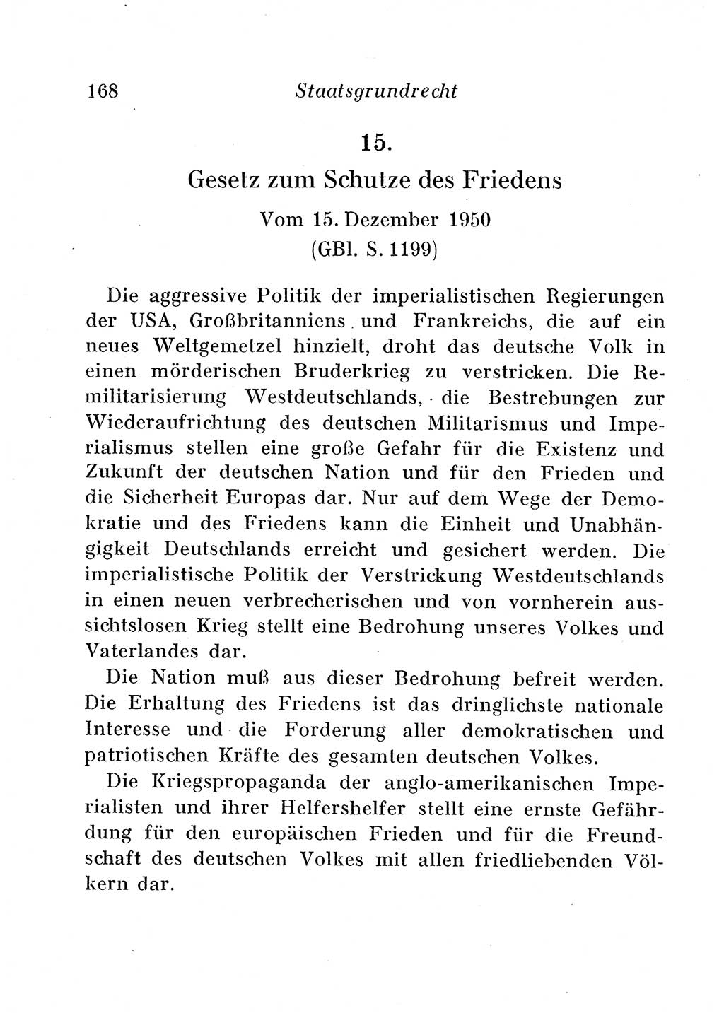 Staats- und verwaltungsrechtliche Gesetze der Deutschen Demokratischen Republik (DDR) 1958, Seite 168 (StVerwR Ges. DDR 1958, S. 168)