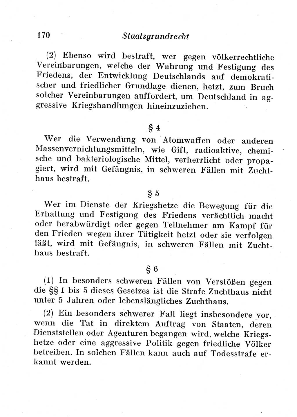 Staats- und verwaltungsrechtliche Gesetze der Deutschen Demokratischen Republik (DDR) 1958, Seite 170 (StVerwR Ges. DDR 1958, S. 170)