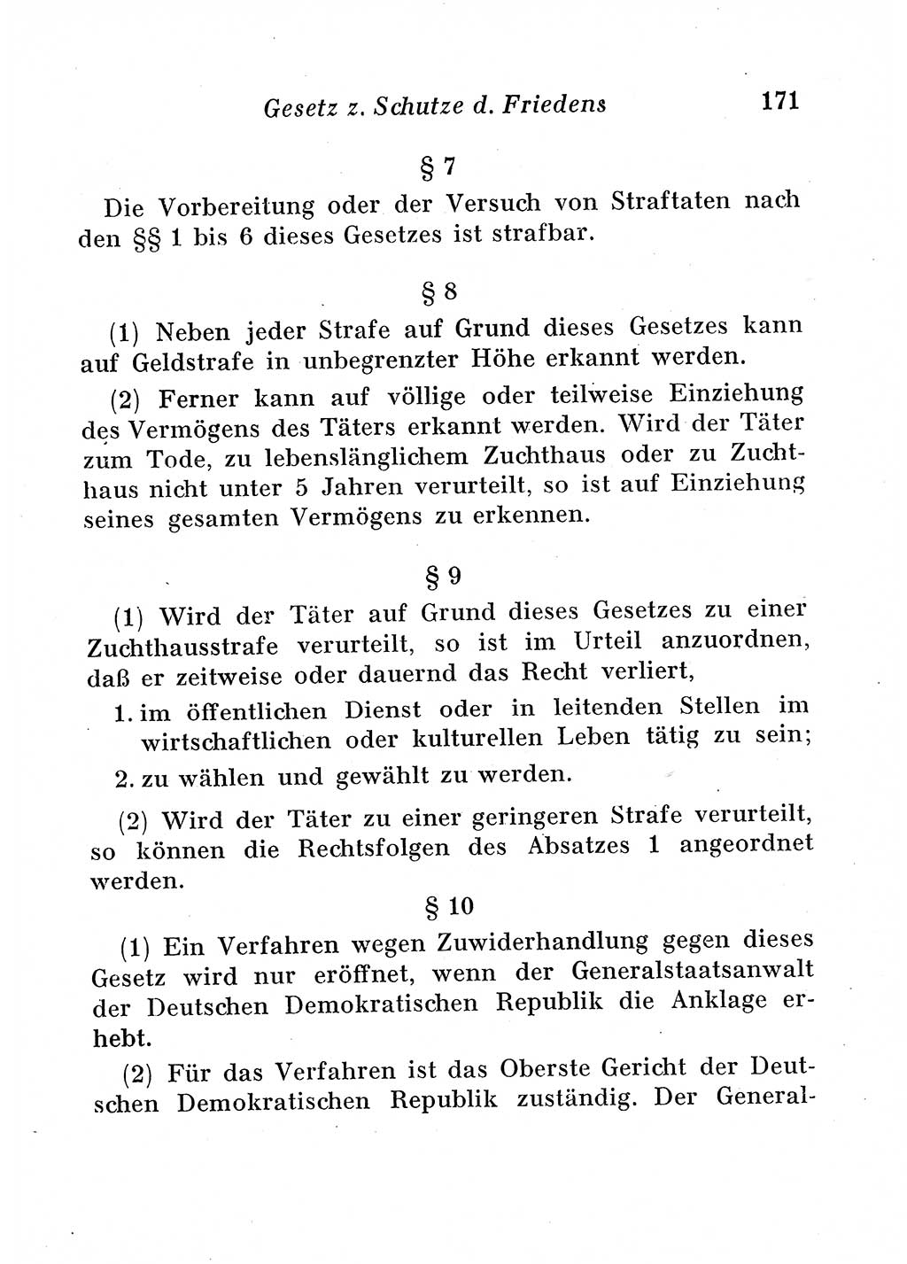 Staats- und verwaltungsrechtliche Gesetze der Deutschen Demokratischen Republik (DDR) 1958, Seite 171 (StVerwR Ges. DDR 1958, S. 171)