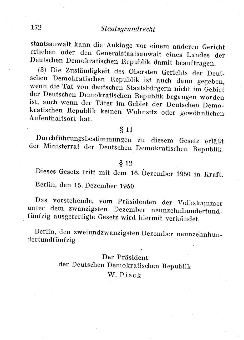 Staats- und verwaltungsrechtliche Gesetze der Deutschen Demokratischen Republik (DDR) 1958, Seite 172 (StVerwR Ges. DDR 1958, S. 172)