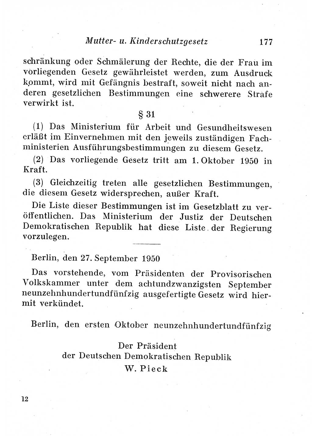 Staats- und verwaltungsrechtliche Gesetze der Deutschen Demokratischen Republik (DDR) 1958, Seite 177 (StVerwR Ges. DDR 1958, S. 177)