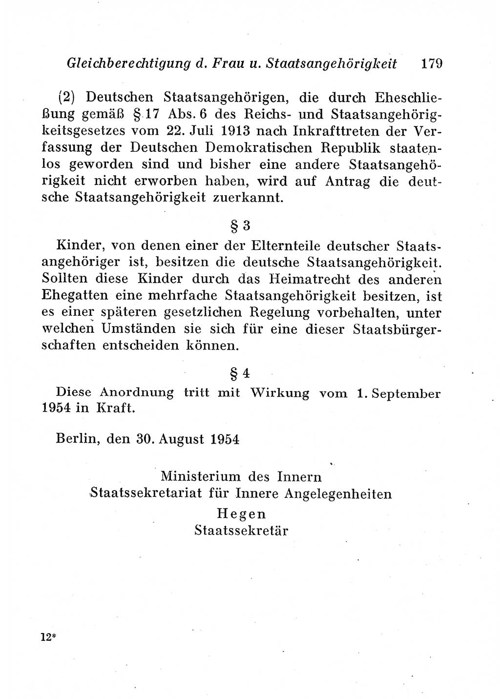 Staats- und verwaltungsrechtliche Gesetze der Deutschen Demokratischen Republik (DDR) 1958, Seite 179 (StVerwR Ges. DDR 1958, S. 179)