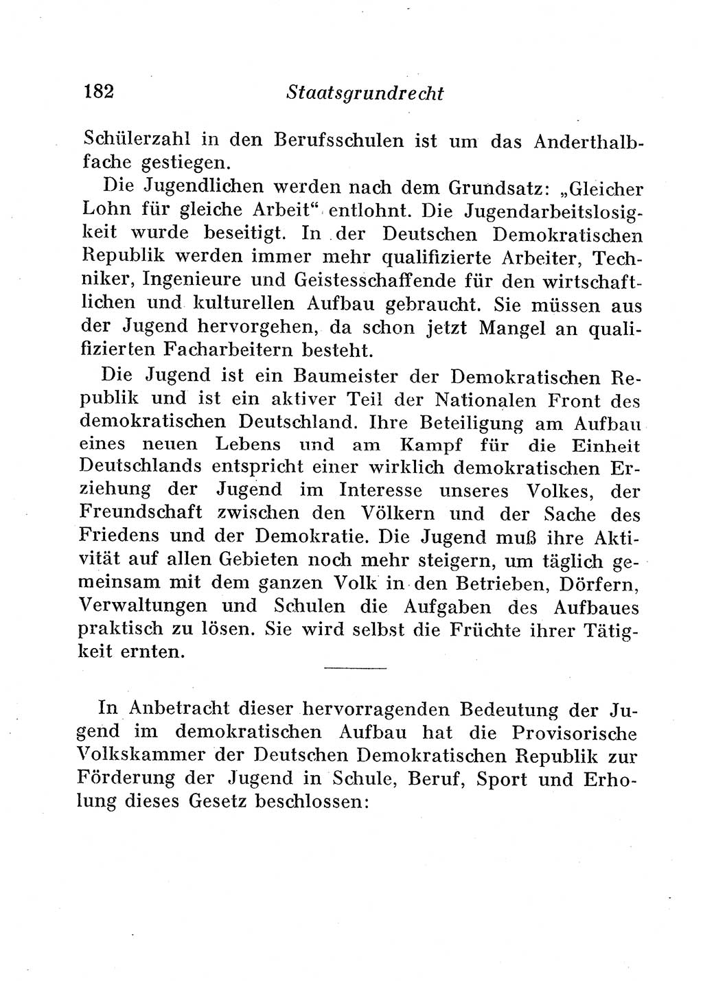 Staats- und verwaltungsrechtliche Gesetze der Deutschen Demokratischen Republik (DDR) 1958, Seite 182 (StVerwR Ges. DDR 1958, S. 182)