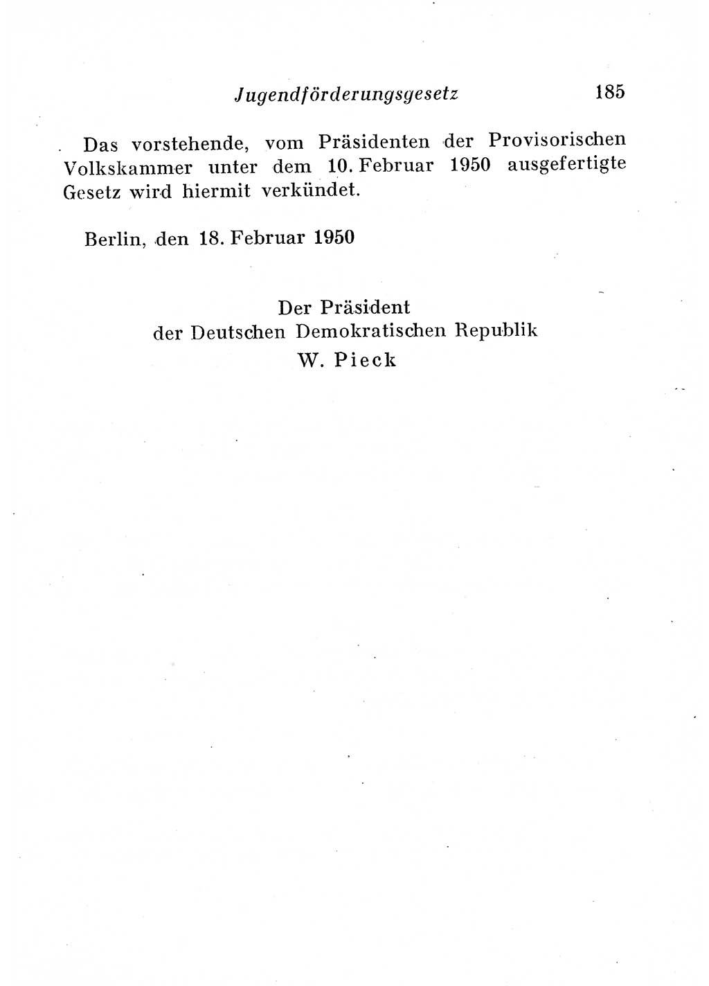 Staats- und verwaltungsrechtliche Gesetze der Deutschen Demokratischen Republik (DDR) 1958, Seite 185 (StVerwR Ges. DDR 1958, S. 185)