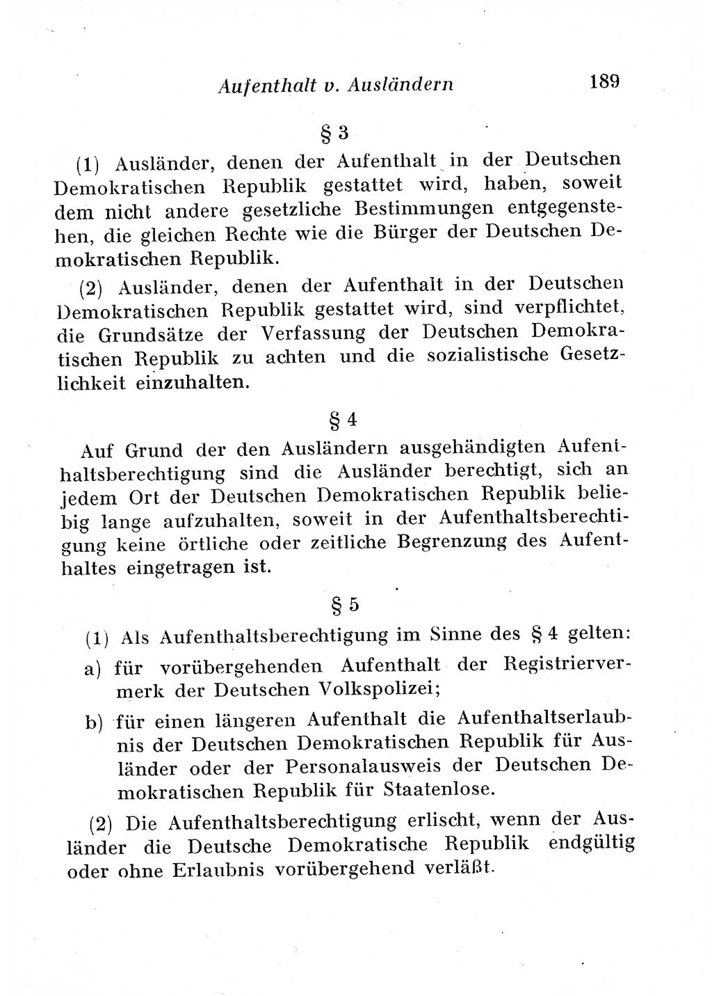 Staats- und verwaltungsrechtliche Gesetze der Deutschen Demokratischen Republik (DDR) 1958, Seite 189 (StVerwR Ges. DDR 1958, S. 189)