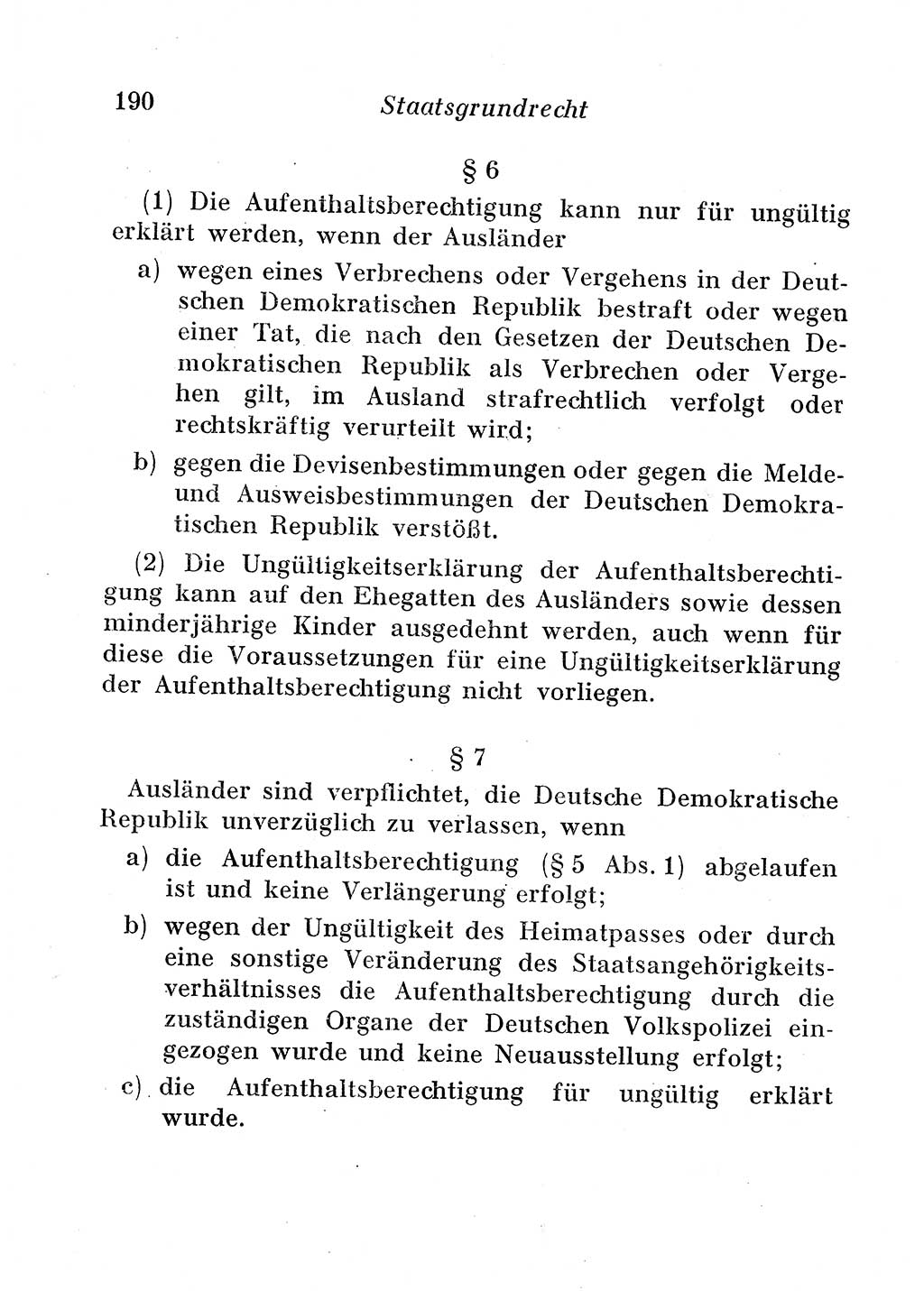 Staats- und verwaltungsrechtliche Gesetze der Deutschen Demokratischen Republik (DDR) 1958, Seite 190 (StVerwR Ges. DDR 1958, S. 190)