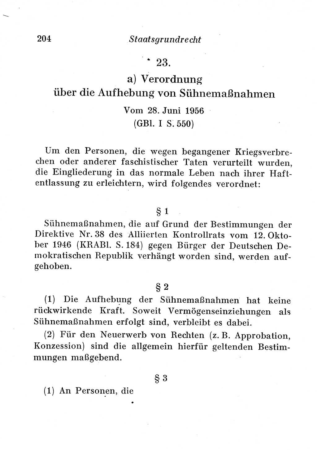 Staats- und verwaltungsrechtliche Gesetze der Deutschen Demokratischen Republik (DDR) 1958, Seite 204 (StVerwR Ges. DDR 1958, S. 204)