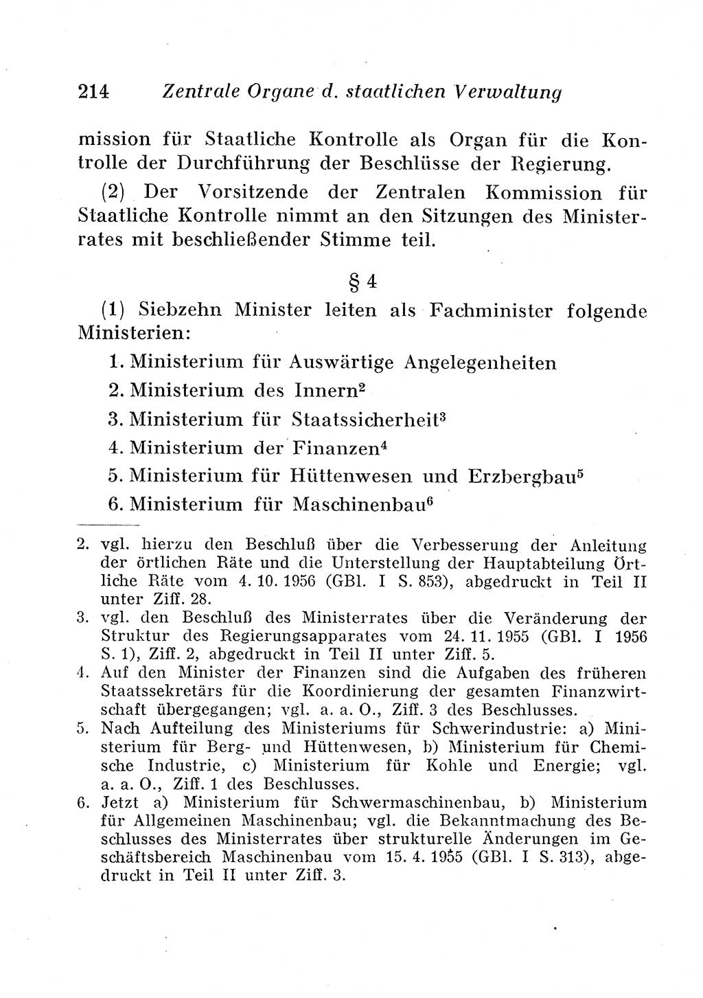 Staats- und verwaltungsrechtliche Gesetze der Deutschen Demokratischen Republik (DDR) 1958, Seite 214 (StVerwR Ges. DDR 1958, S. 214)