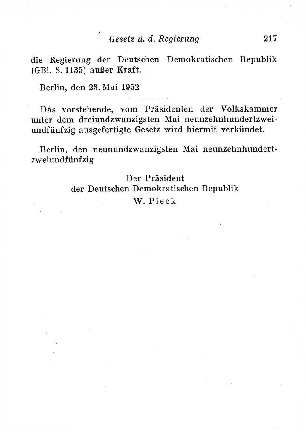 Staats- und verwaltungsrechtliche Gesetze der Deutschen Demokratischen Republik (DDR) 1958, Seite 217 (StVerwR Ges. DDR 1958, S. 217)