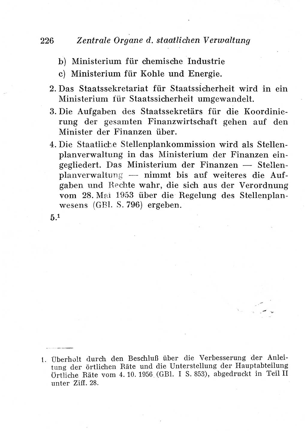 Staats- und verwaltungsrechtliche Gesetze der Deutschen Demokratischen Republik (DDR) 1958, Seite 226 (StVerwR Ges. DDR 1958, S. 226)