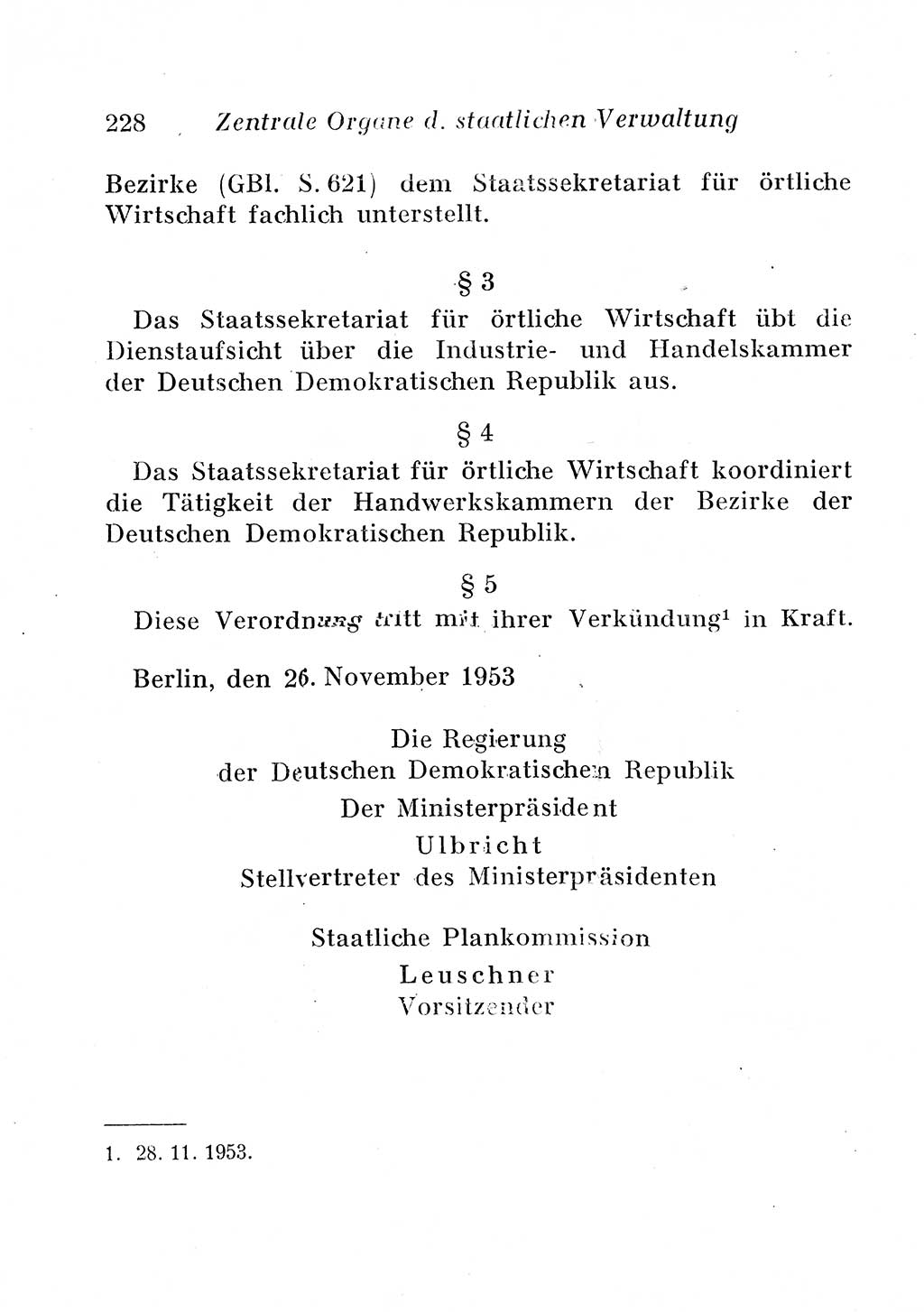 Staats- und verwaltungsrechtliche Gesetze der Deutschen Demokratischen Republik (DDR) 1958, Seite 228 (StVerwR Ges. DDR 1958, S. 228)