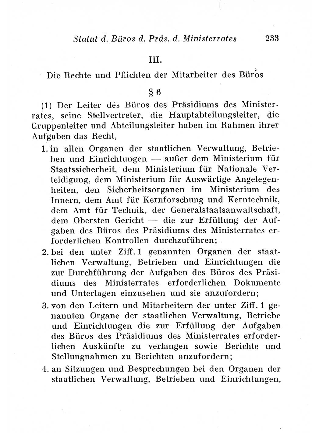 Staats- und verwaltungsrechtliche Gesetze der Deutschen Demokratischen Republik (DDR) 1958, Seite 233 (StVerwR Ges. DDR 1958, S. 233)