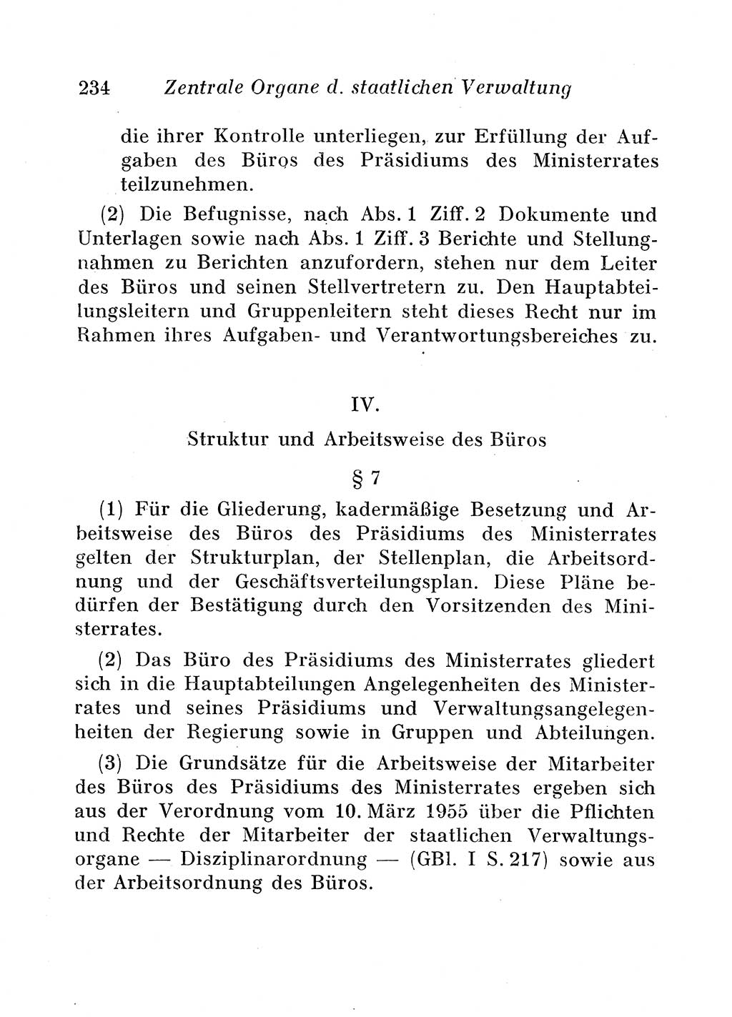 Staats- und verwaltungsrechtliche Gesetze der Deutschen Demokratischen Republik (DDR) 1958, Seite 234 (StVerwR Ges. DDR 1958, S. 234)