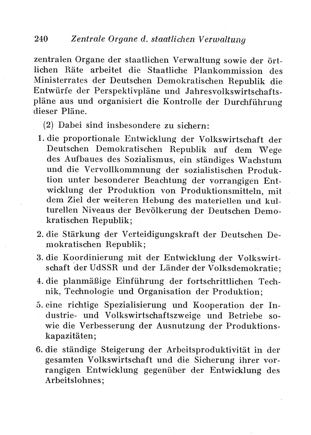 Staats- und verwaltungsrechtliche Gesetze der Deutschen Demokratischen Republik (DDR) 1958, Seite 240 (StVerwR Ges. DDR 1958, S. 240)
