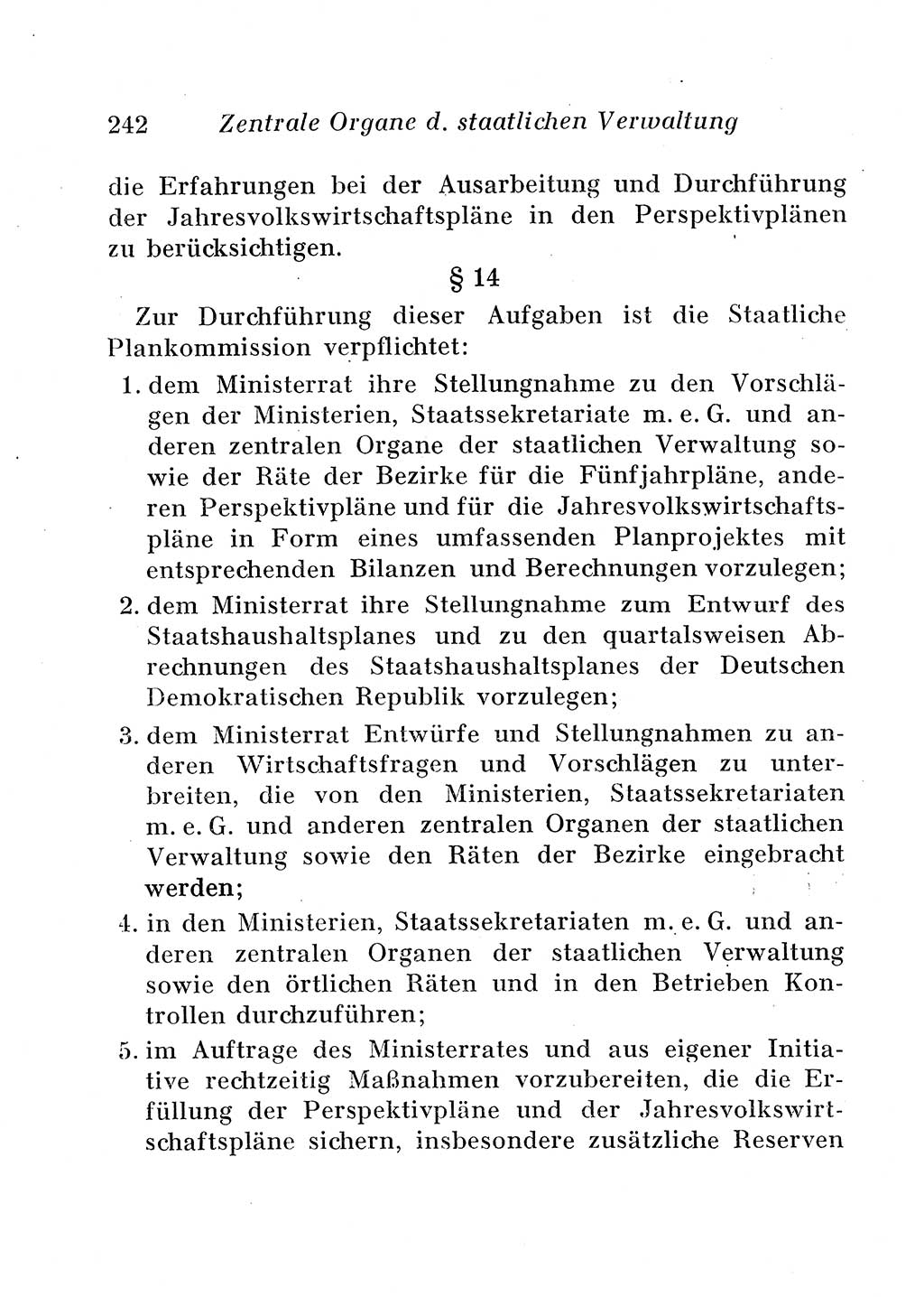Staats- und verwaltungsrechtliche Gesetze der Deutschen Demokratischen Republik (DDR) 1958, Seite 242 (StVerwR Ges. DDR 1958, S. 242)