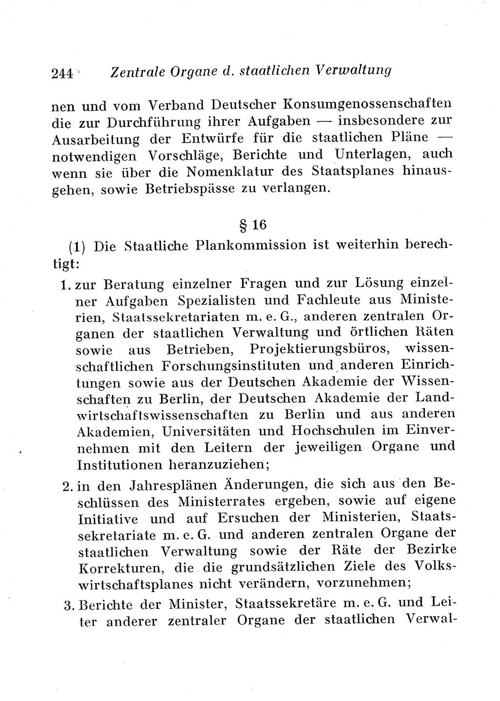 Staats- und verwaltungsrechtliche Gesetze der Deutschen Demokratischen Republik (DDR) 1958, Seite 244 (StVerwR Ges. DDR 1958, S. 244)