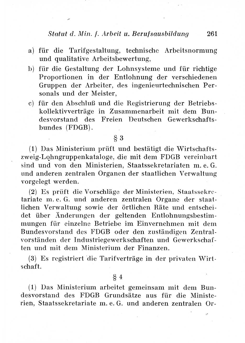 Staats- und verwaltungsrechtliche Gesetze der Deutschen Demokratischen Republik (DDR) 1958, Seite 261 (StVerwR Ges. DDR 1958, S. 261)